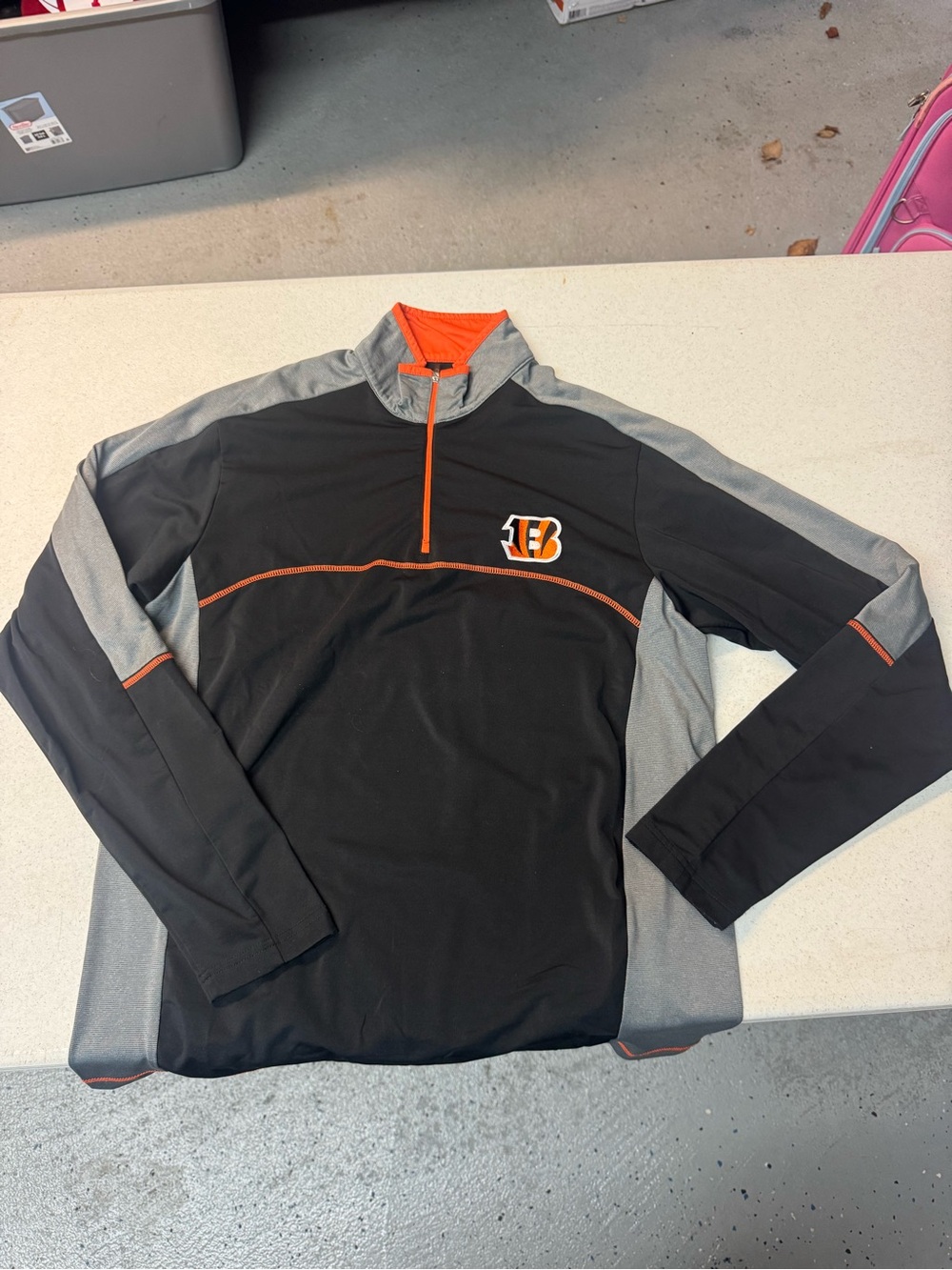 Cincinnati Bengals Black & Gray Quarter-Zip Pullover
